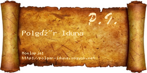 Polgár Iduna névjegykártya